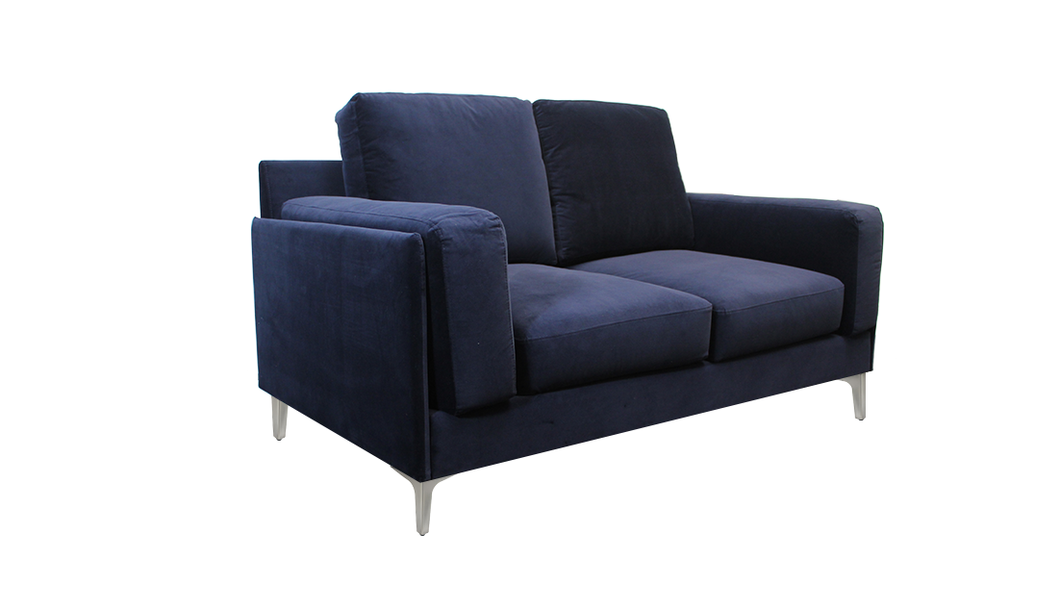 Aubyn 2-Seater Sofa - Dark Blue (Silver legs) EX-DISPLAY