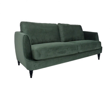 Gustav 2-Seater Sofa - Forest Green, Shaped black legs (EX-DISPLAY)