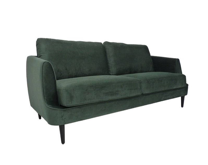 Gustav 2-Seater Sofa - Forest Green, dark oak legs (EX-DISPLAY) - Distinction Furniture