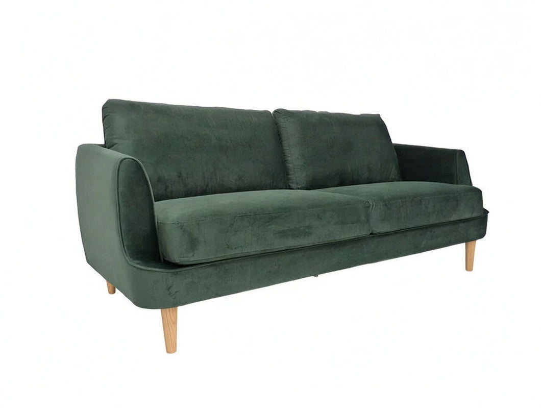 Gustav 3-Seater Sofa - Forest Green, light oak legs (EX-DISPLAY)